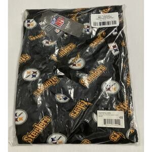 Big and Tall Mens Steelers NFL Jersey Lounge Pants Elastic Waist Black Size 4X